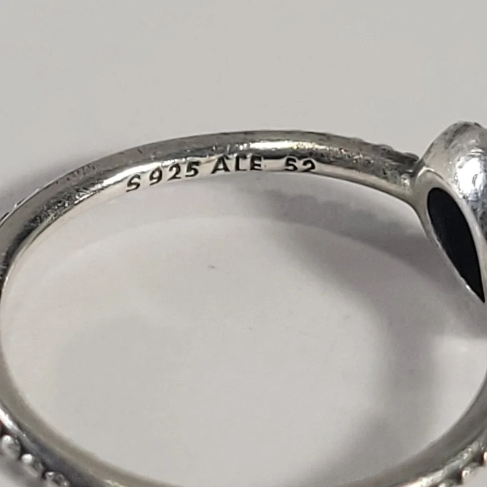 Pandora Radiant Elegance Ring Sterling Silver Women 6 Beaded Halo CZ 190986CZ-52